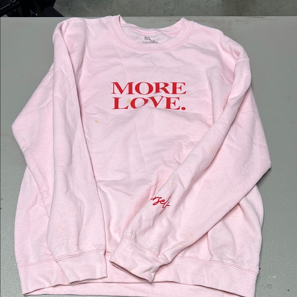 H&M Pink Sweater with Red Text